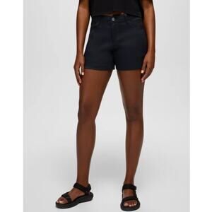 Prana Stretch Zion Halle Short Women's 2 Black 5" Inseam Standard Fit Mid Rise